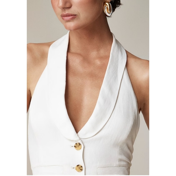 J.Crew Open-back vest in linen-cupro blend - Picture 5 of 16